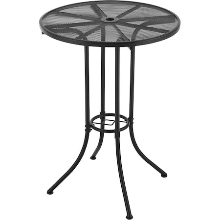 Global Industrial Interion 30 Round Outdoor Bar Table, Steel Mesh, Black 262087